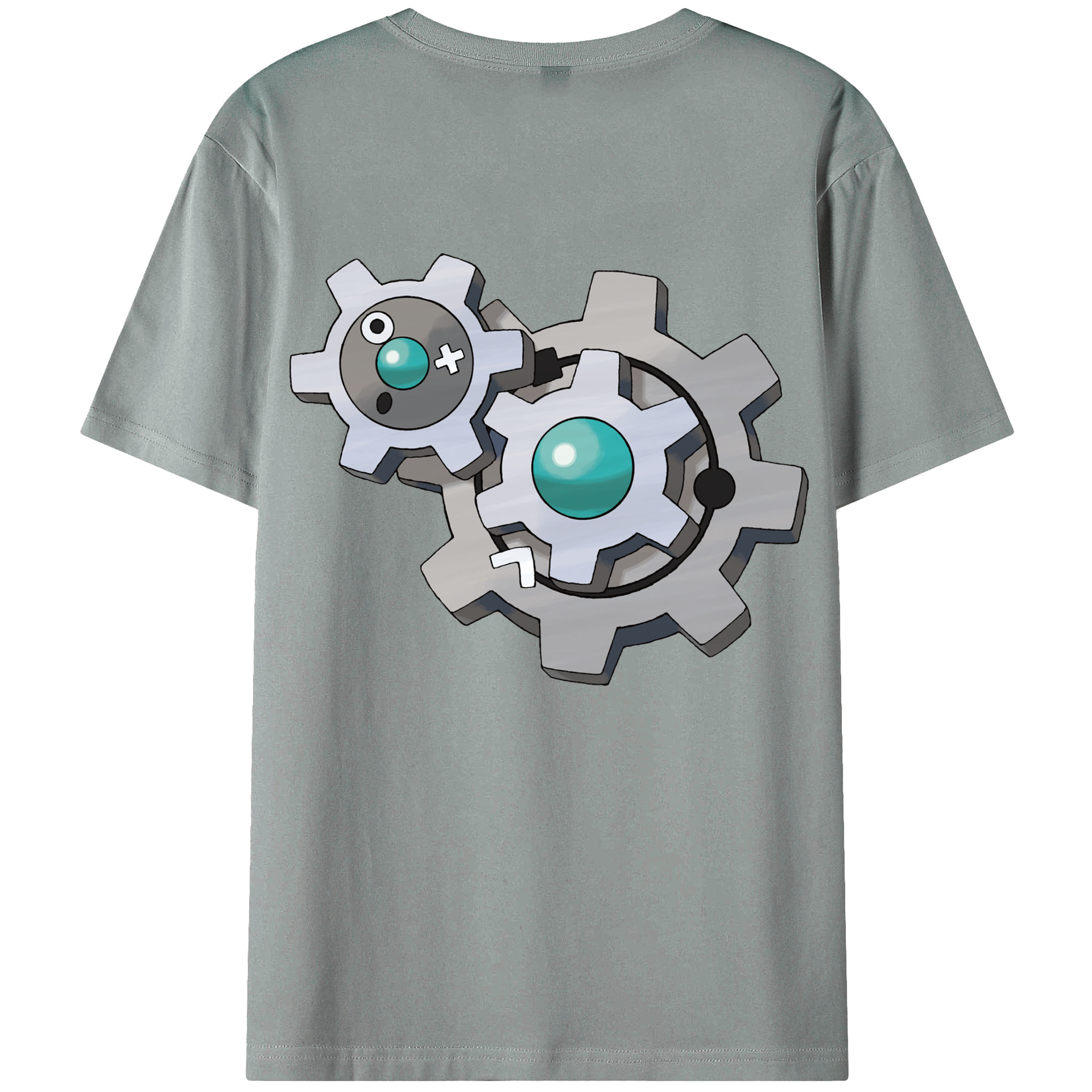 （画像用） ポケットモンスター Pokémon 綿100％ メンズ半袖Tシャツ（バックプリント） 通気性